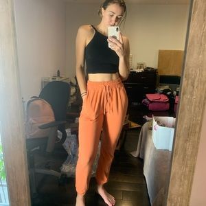 SOLD Orange fleece sweatpants